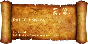 Reiff Mónika névjegykártya